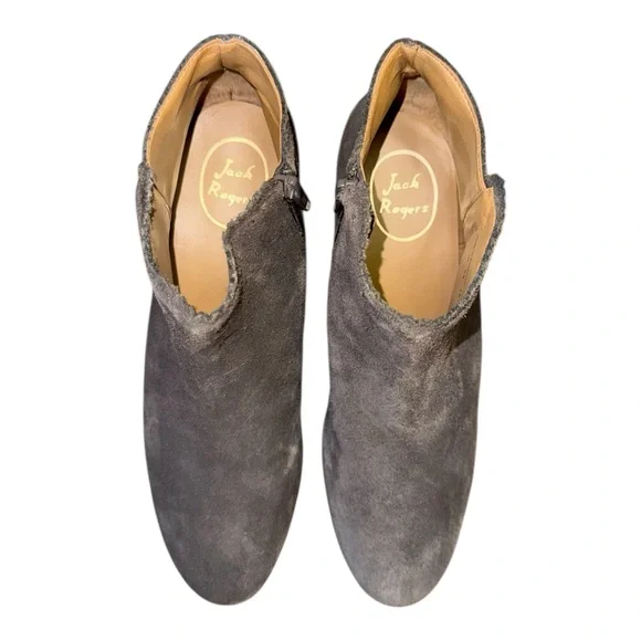 Jack Rogers Bailee Taupe Suede Ankle Booties Women’s Size 9 M - Picture 6 of 8